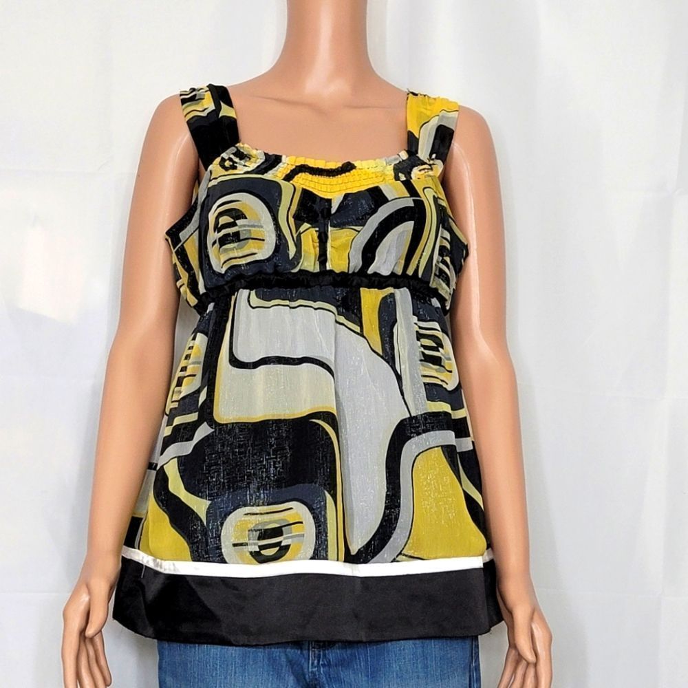 XOXO Black and Yellow Babydoll Top, Sz. Med.
